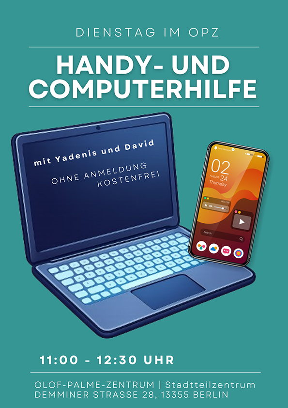 Handy- und Computerhilfe Dienstag OPZ Handyhilfe, Computerhilfe