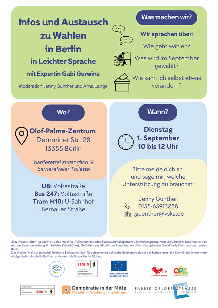Infoveranstaltung Wahlen in leichter Sprache