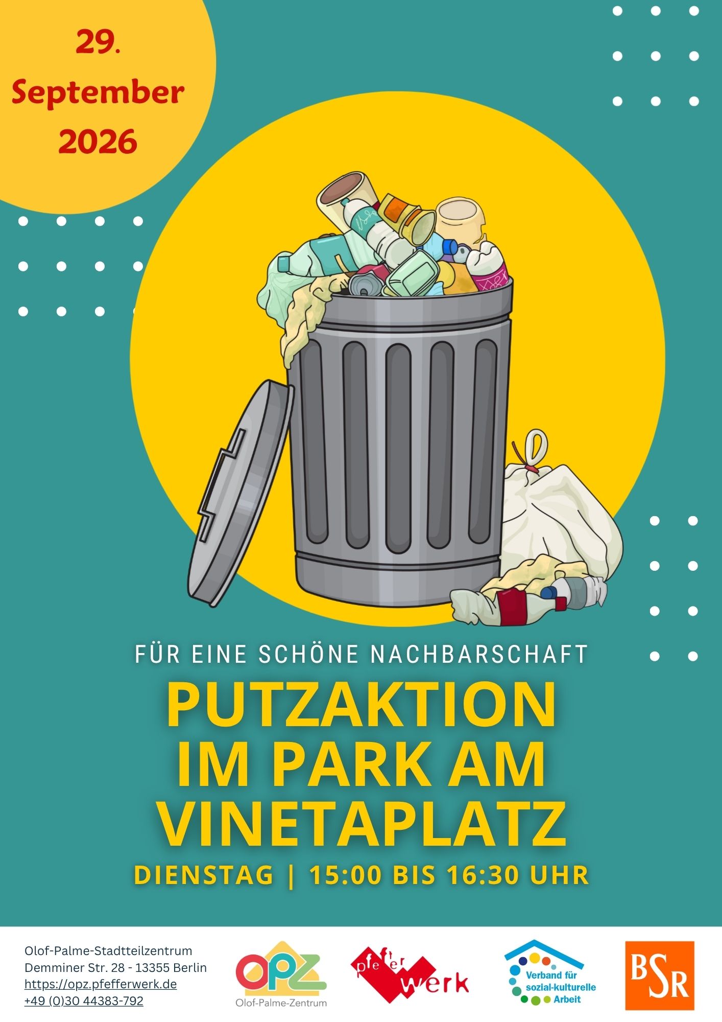 2026-09-29 Putztag (A3) Gemeinsam Müll sammeln am Vinetaplatz