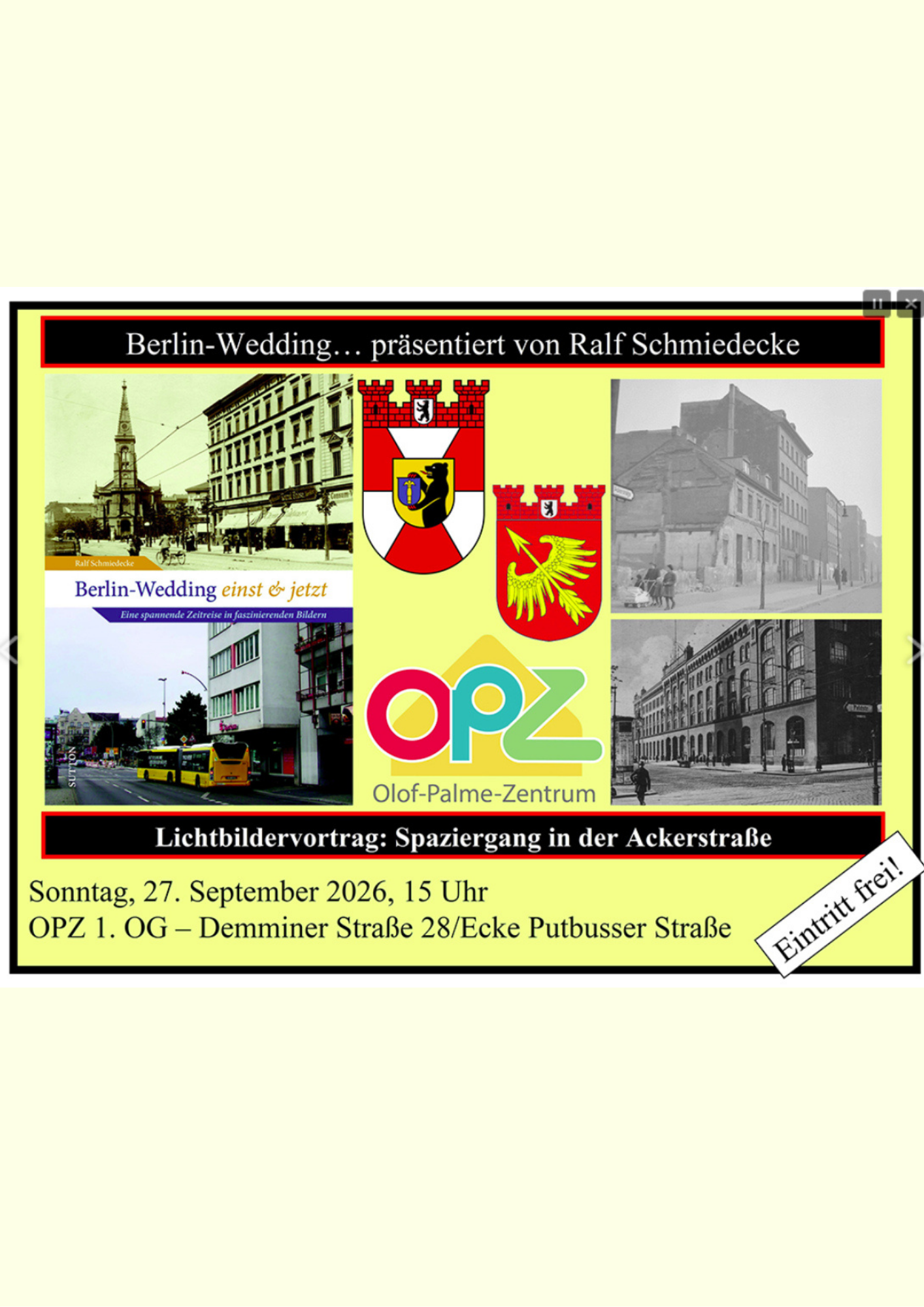 Vortrag Ralf Schmiedecke Lichtbildervortrag Ralf Schmiedecke Ackerstraße